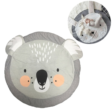 Baby Infant Play Mats Kids Crawling Carpet Floor Rug Baby Bedding Rabbit Blanket Cotton Game Pad Children Room Decor, Grey Rabbit, Fox, Koala, Lion, Deer, Sheep, Swan, Unicorn, Giraffe, Panda, Penguin, Butterfly, Tiger, Bear, Pink Rabbit