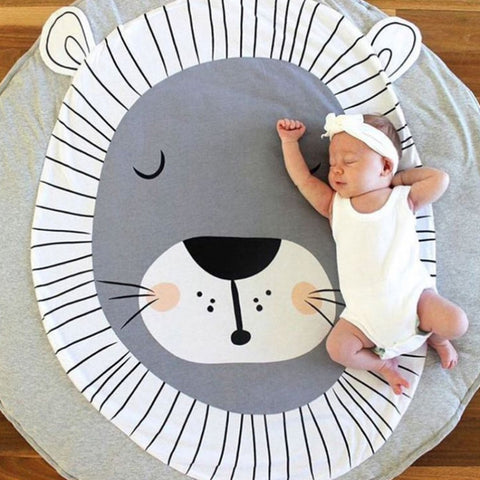 Baby Infant Play Mats Kids Crawling Carpet Floor Rug Baby Bedding Rabbit Blanket Cotton Game Pad Children Room Decor, Grey Rabbit, Fox, Koala, Lion, Deer, Sheep, Swan, Unicorn, Giraffe, Panda, Penguin, Butterfly, Tiger, Bear, Pink Rabbit