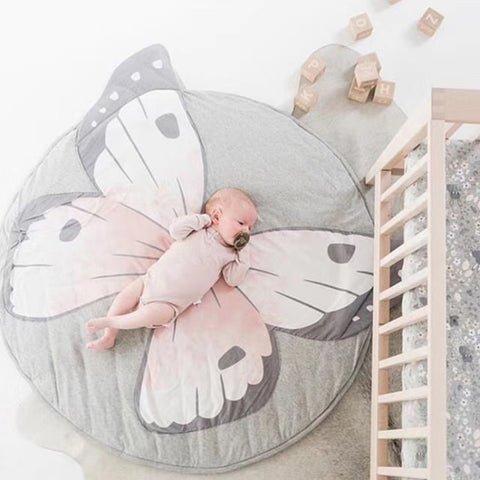Baby Infant Play Mats Kids Crawling Carpet Floor Rug Baby Bedding Rabbit Blanket Cotton Game Pad Children Room Decor, Grey Rabbit, Fox, Koala, Lion, Deer, Sheep, Swan, Unicorn, Giraffe, Panda, Penguin, Butterfly, Tiger, Bear, Pink Rabbit