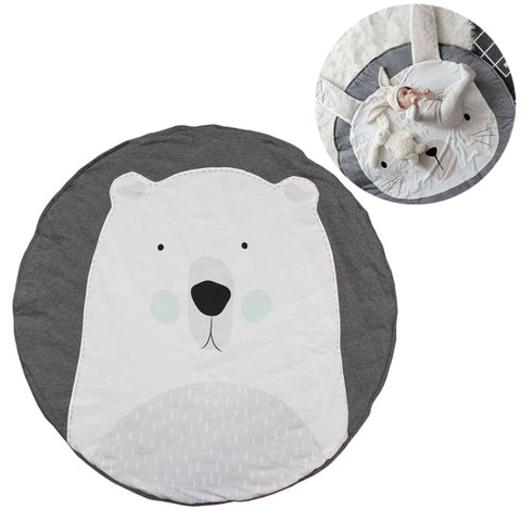 Baby Infant Play Mats Kids Crawling Carpet Floor Rug Baby Bedding Rabbit Blanket Cotton Game Pad Children Room Decor, Grey Rabbit, Fox, Koala, Lion, Deer, Sheep, Swan, Unicorn, Giraffe, Panda, Penguin, Butterfly, Tiger, Bear, Pink Rabbit