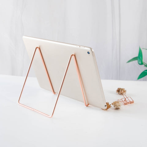 4 PCS Desktop Iron Art Plating Bracket for iPad / CD Display / Cookbook / Plate, Golden, Rose Gold