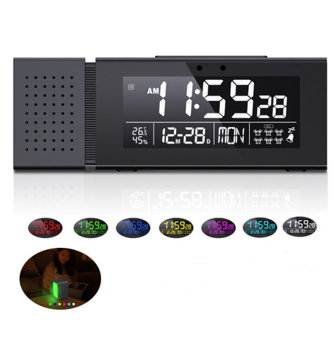 TS-P30 Multifunctional Night Light Alarm Digital Clock with FM Radio & Temperature / Humidity Display & IR Sensor Function, White, Green, Blue, Black, Pink