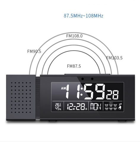 TS-P30 Multifunctional Night Light Alarm Digital Clock with FM Radio & Temperature / Humidity Display & IR Sensor Function, White, Green, Blue, Black, Pink