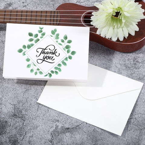6pcs / Set Thank You Card Creative Half-Fold Greeting Card, Half-Fold Greeting Card