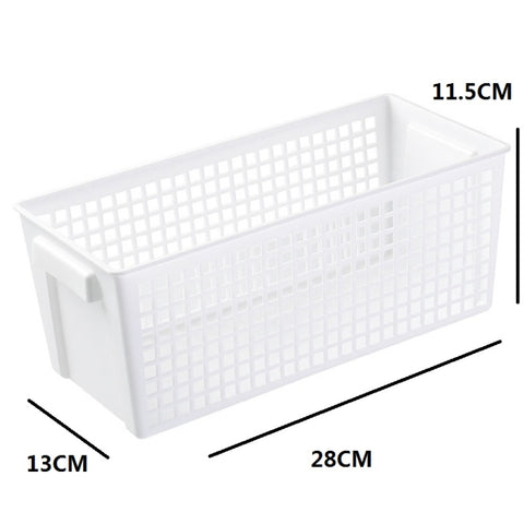 Desktop Snacks & Sundries Storage Basket Rectangular Plastic Storage Basket, Small （White）, Small （Light Green）, Large (White), Large（Llight Green）