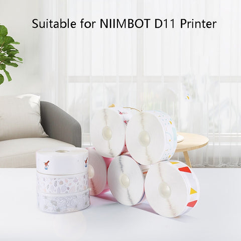 Thermal Label Paper Commodity Price Label Household Label Sticker for NIIMBOT D11, Pop Pattern, Bright Yellow Lingge, Spring Breeze, Color Square, Interest Geometry, Cute Rabbit, Maple Leaf, Baby Bear, Alien Spaceship, Rush Sky, Underwater World       ...