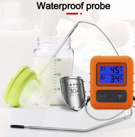 Wireless Food Thermometer Household Touch Screen BBQ Dual-Channel Kitchen  Thermometer, TS-TP20