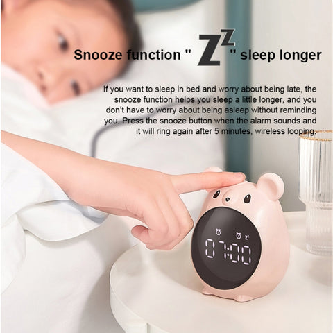 Elf Mouse Alarm Clock Countdown Learning Time Management Student And Child Cartoon Clock, Blue, Pink