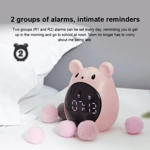 Elf Mouse Alarm Clock Countdown Learning Time Management Student And Child Cartoon Clock, Blue, Pink