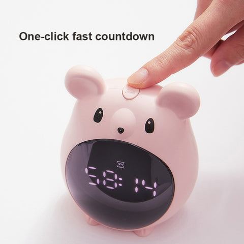 Elf Mouse Alarm Clock Countdown Learning Time Management Student And Child Cartoon Clock, Blue, Pink