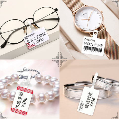 2 PCS Jewelry Tag Price Label Thermal Adhesive Label Paper for NIIMBOT B11 / B3S, 02F 100 Sheets, 02T 100 Sheets, 02F Festive Red 100 Sheets, 02T Auspicious Cloud Red 100 Sheets, 02T Feather Ink 100 Sheets, 02T Midnight 100 Sheets, 02T Cardamom 100 She...