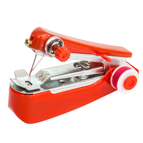 Portable Mini Small Handheld Sewing Machine Household Multifunctional Pocket Manual Micro Tailoring Machine, Random Color Delivery