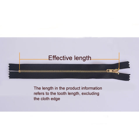 100 PCS No.3 Metal Copper Zipper Pants Placket Zipper, 8cm, 9cm, 10cm, 11cm, 12cm, 14cm, 15cm, 16cm, 18cm, 19cm, 20cm, 25cm