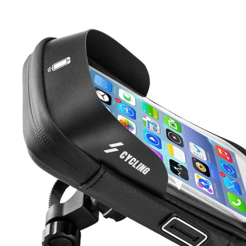 Bicycle Bag Handlebar Bag Waterproof Touch Screen Upper Tube Bag Saddle Bag, 6inch