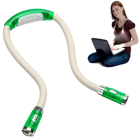Portable U-shaped LED Flexible Handsfree Hug Neck Reading Book Lamp Torch, Black, Green, Blue, Pink
