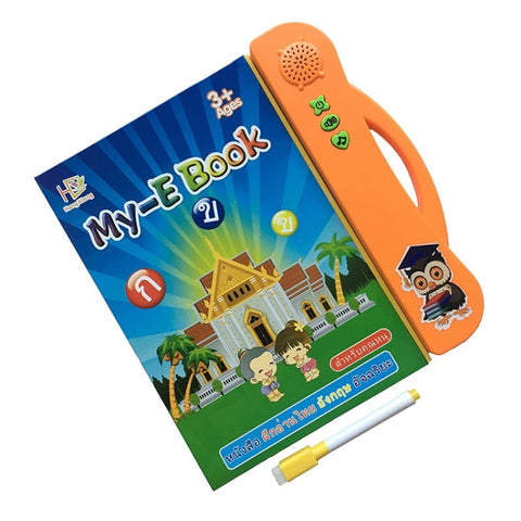 English Thai Learning Ebook Puzzle Electric Audio Book For Children, Orange, Green