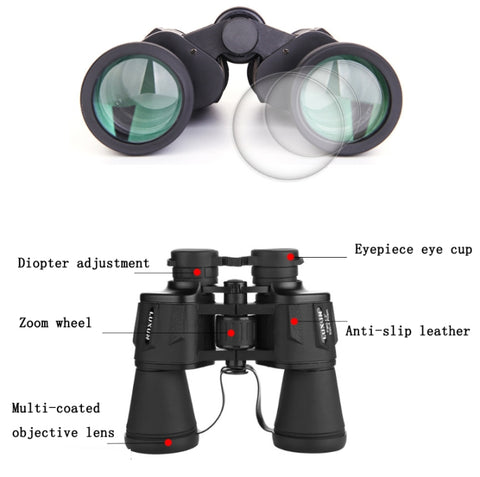Luxun 20X50 Outdoor Binoculars  Low Light Night Vision Non-Infrared High Power Binoculars, 20X50 Black, 20X50 Army Green