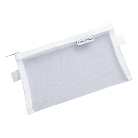 Nylon Simple Transparent Mesh Pencil Case Office School Supplies, Big Black, Big White, Big Grey, Small Black, Small White, Small Grey