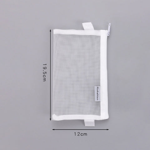 Nylon Simple Transparent Mesh Pencil Case Office School Supplies, Big Black, Big White, Big Grey, Small Black, Small White, Small Grey