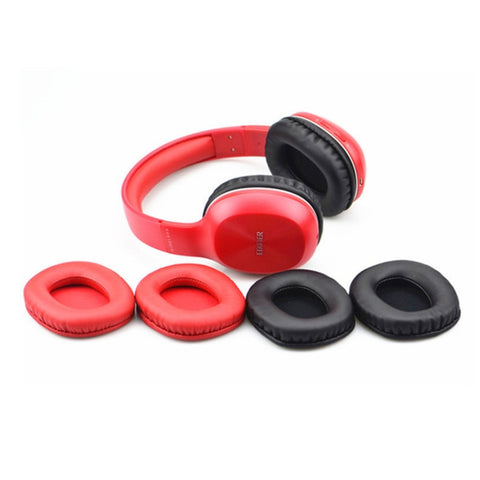 2 PCS Leather Cover Headphone Protective Cover Earmuffs For Edifier W800BT / W808BT / K800 / K830 / K815P, Black, Red