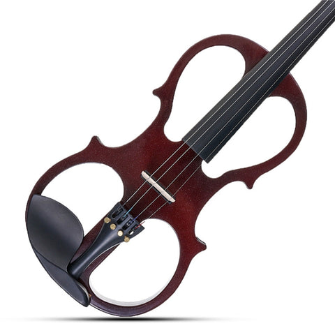 YS030 4 / 4 Wooden Manual Electronic Violin for Beginners, with Bag, Wine Red, White, Black