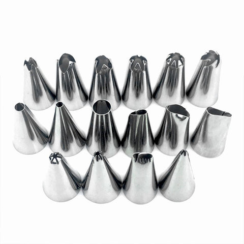 2 Sets Reusable Silicone Pastry Bag Cake Decorating Tools with 16 Nozzles Tips