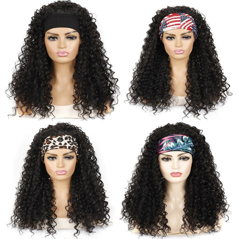Hairband Wig Headgear Volume Chemical Fiber Wig Headgear, Black Hair Band 1B#O, Stars And Stripes Headband 1B#H, Leopard Headband 1B#G, Flower Hair Band 1B#C, 1B#XC, 4#XK, 27#XB, 33#XG, 613#O, 613#A, 613#G, 613#XC