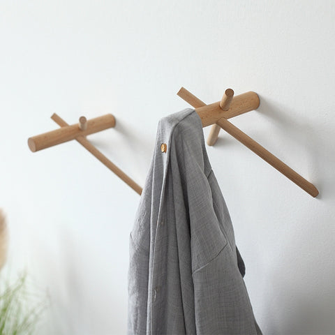 Solid Wood Hanger Wall Decoration Coat Hook, Beech Hook, Black Walnut Hook