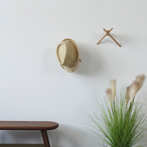 Solid Wood Hanger Wall Decoration Coat Hook, Beech Hook, Black Walnut Hook