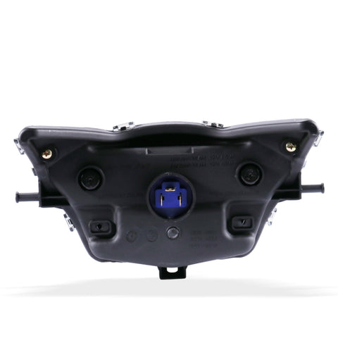 Motorcycle LDE Retro Headlights LED Far Near Beam Lights For Yamaha LC135 V2-V6, Transparent Glass, Smoked Glass