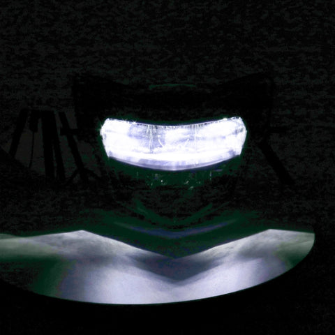 Motorcycle LDE Retro Headlights LED Far Near Beam Lights For Yamaha LC135 V2-V6, Transparent Glass, Smoked Glass