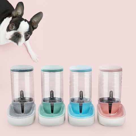 Hipidog Pet Automatic Feeder Cat & Dog Waterer Feeding Bowl Combined Grain Storage Bucket, Drinking Fountain (Blue), Drinking Fountain (Green), Drinking Fountain (Pink), Drinking Fountain (Grey), Feeder (Blue), Feeder (Green), Feeder (Pink), Feeder (Grey)