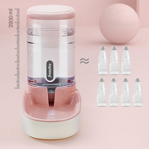 Hipidog Pet Automatic Feeder Cat & Dog Waterer Feeding Bowl Combined Grain Storage Bucket, Drinking Fountain (Blue), Drinking Fountain (Green), Drinking Fountain (Pink), Drinking Fountain (Grey), Feeder (Blue), Feeder (Green), Feeder (Pink), Feeder (Grey)