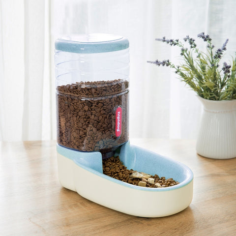 Hipidog Pet Automatic Feeder Cat & Dog Waterer Feeding Bowl Combined Grain Storage Bucket, Drinking Fountain (Blue), Drinking Fountain (Green), Drinking Fountain (Pink), Drinking Fountain (Grey), Feeder (Blue), Feeder (Green), Feeder (Pink), Feeder (Grey)