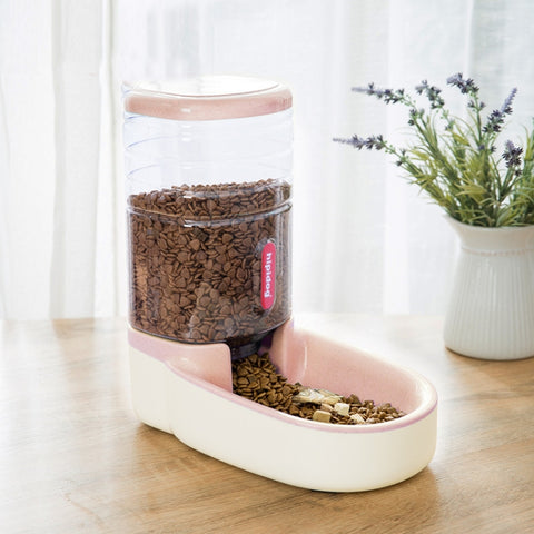 Hipidog Pet Automatic Feeder Cat & Dog Waterer Feeding Bowl Combined Grain Storage Bucket, Drinking Fountain (Blue), Drinking Fountain (Green), Drinking Fountain (Pink), Drinking Fountain (Grey), Feeder (Blue), Feeder (Green), Feeder (Pink), Feeder (Grey)