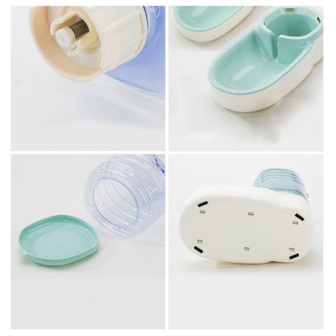 Hipidog Pet Automatic Feeder Cat & Dog Waterer Feeding Bowl Combined Grain Storage Bucket, Drinking Fountain (Blue), Drinking Fountain (Green), Drinking Fountain (Pink), Drinking Fountain (Grey), Feeder (Blue), Feeder (Green), Feeder (Pink), Feeder (Grey)