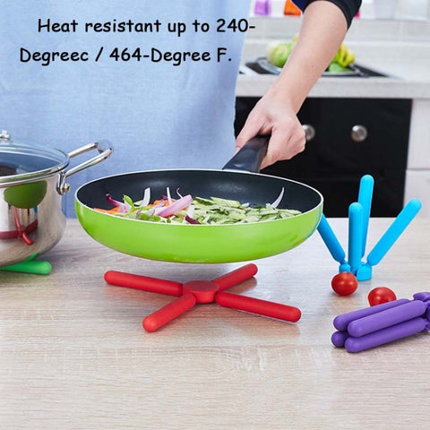 Kitchen Cross-Shaped Folding Placemat Thickened Silicone Insulation Pad Pot Mat Coaster, Random Color Delivery, Random Color Delivery