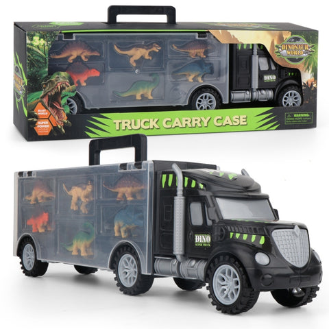 Children DIY Dinosaur Portable Storage Container Truck Model Toy Set, Dinosaur Truck