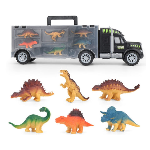 Children DIY Dinosaur Portable Storage Container Truck Model Toy Set, Dinosaur Truck