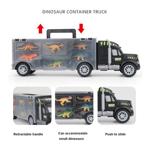 Children DIY Dinosaur Portable Storage Container Truck Model Toy Set, Dinosaur Truck