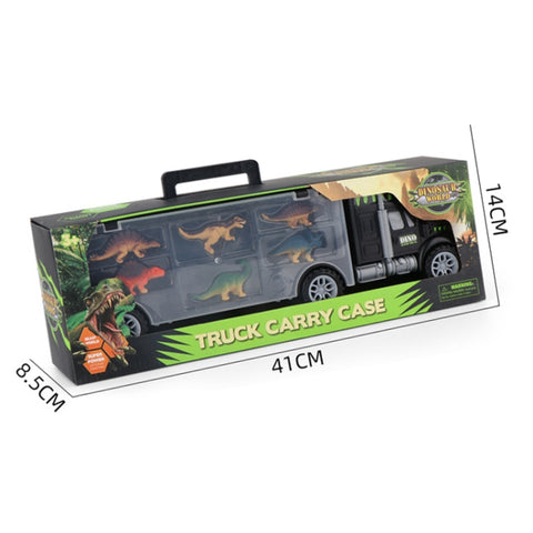 Children DIY Dinosaur Portable Storage Container Truck Model Toy Set, Dinosaur Truck