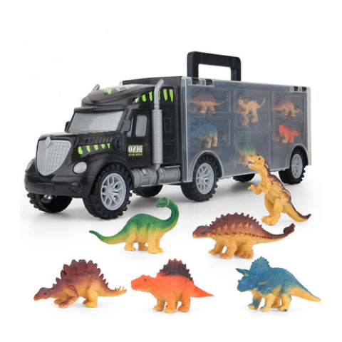 Children DIY Dinosaur Portable Storage Container Truck Model Toy Set, Dinosaur Truck
