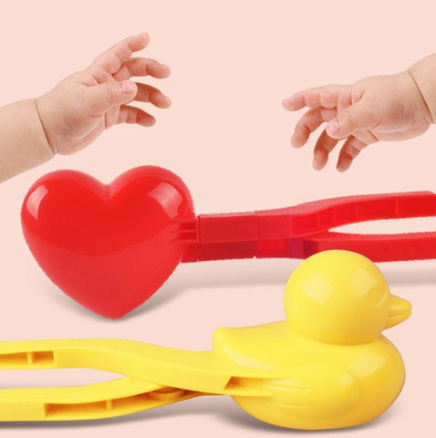 Children Winter Outdoor Snowball Clip Toy Parent-Child Snowball Fight Mold, Style:, 15 PCS Yellow Mini Duck, 10 PCS Red Mini Love, 3 PCS Large Love, 3 PCS Large Pentagram, 3 PCS Large Love + Pentagram