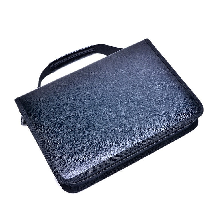 Solid Color Large Capacity 150 Hole Square PU Pencil Case, Black, Purple, Rose Red