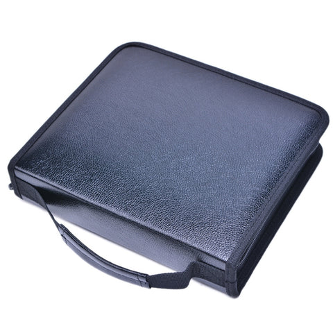 Solid Color Large Capacity 150 Hole Square PU Pencil Case, Black, Purple, Rose Red