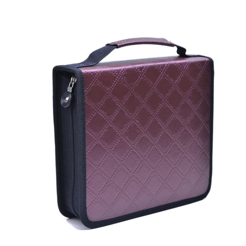 Solid Color Large Capacity 150 Hole Square PU Pencil Case, Black, Purple, Rose Red