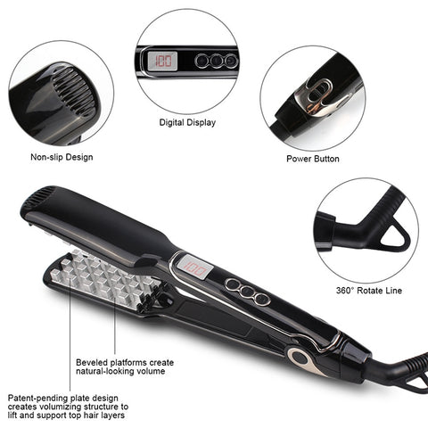 Multi-functional Long & Short Hair Styling Iron Ceramic Tourmaline Volumizing Hair Iron, US, EU, CN