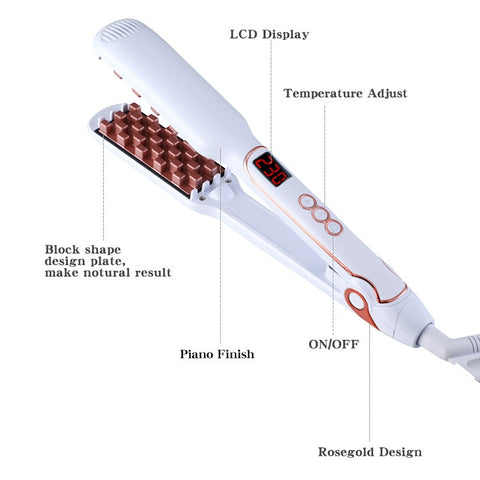Multi-functional Long & Short Hair Styling Iron Ceramic Tourmaline Volumizing Hair Iron, US, EU, CN