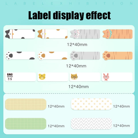 Thermal Label Paper Cosmetic Sticker Bottled Name Sticker For NIIMBOT D11 Printer, Transparent Sticker, Love, Finding Nemo, Cute Paradise, Birds and Flowers, Japanese Cuisine, Christmas Wishes, Snow Red, Snow Blue