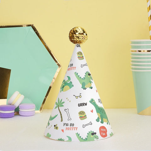 20 PCS Cute Children Bronzing Birthday Hats Cake Baking Decoration Party Hats, Cats, Unicorn, Wave Point, Daisy, Happy Birthday, Star & Moon Bronzing, Golden Ball Cap Happy Birthday, Golden Ball Cap 2 Monster, Golden Ball Cap Spaceman                  ...